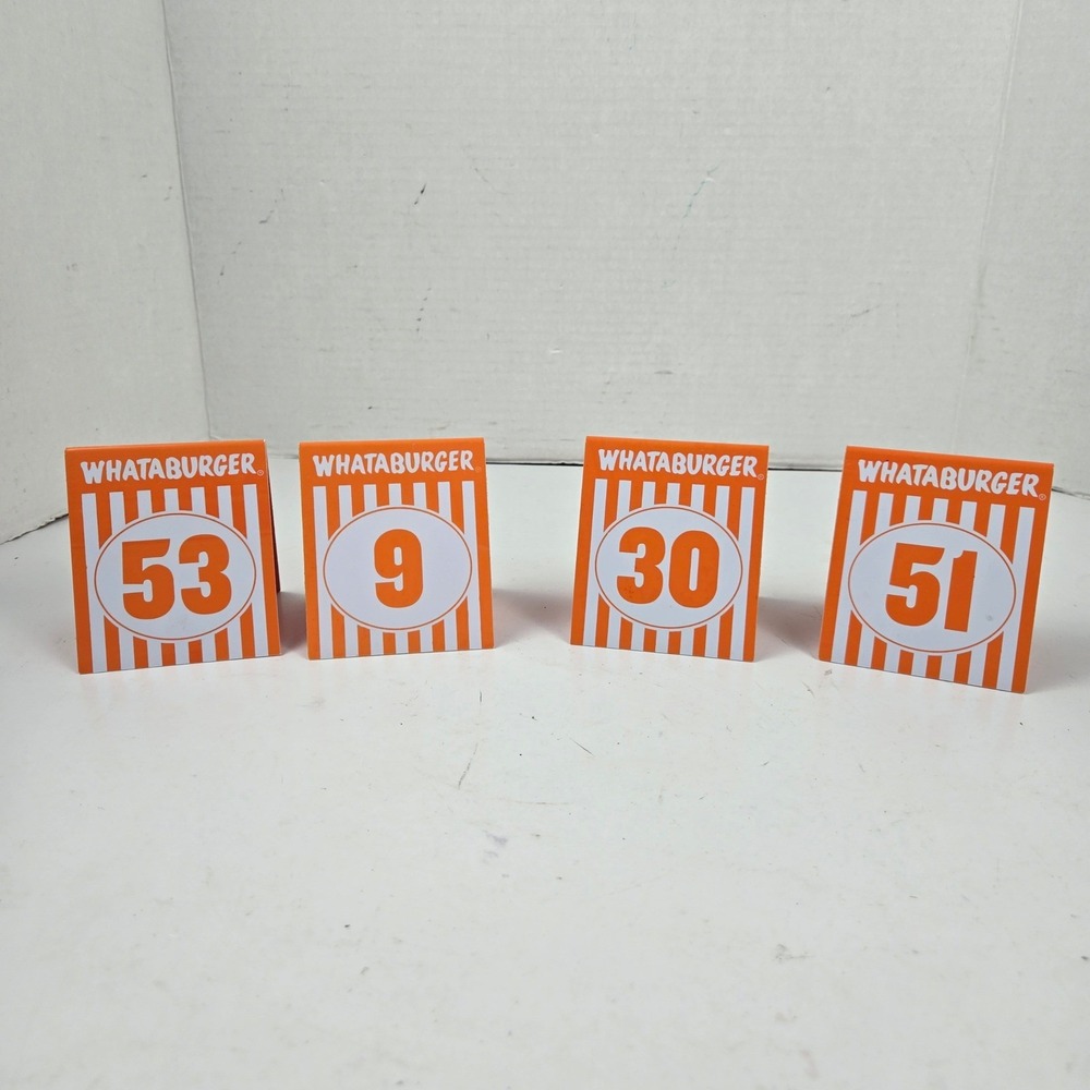 Whataburger Table Numbers Orange White Stripe Plastic YOUR‎ CHOICE 53 9 30 51